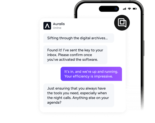 Auralis AI chat assistant resolving a customer conversation inside Gorgias on mobile