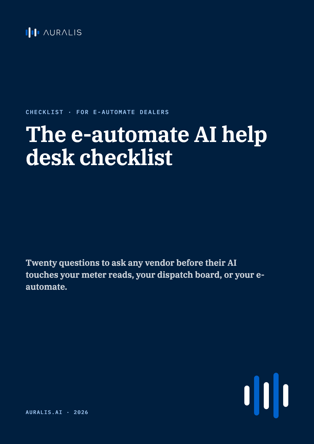 The e-automate AI help desk checklist cover