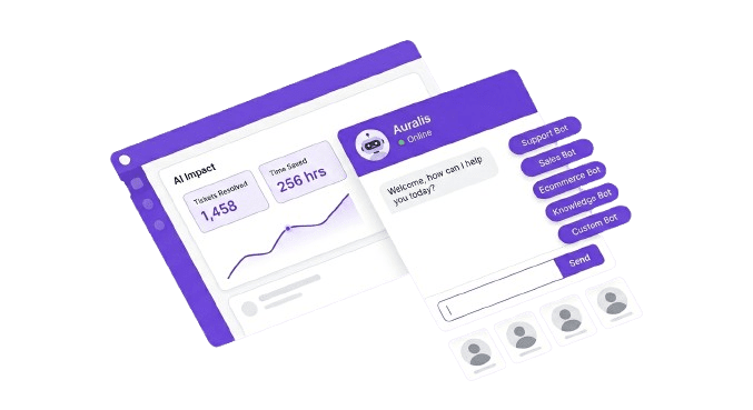 Auralis Helpdesk Assist AI support agent interface