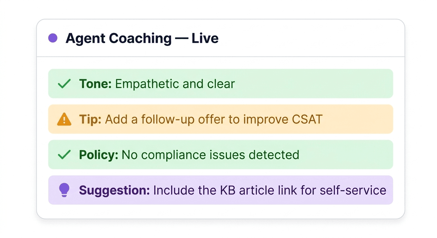 Helpdesk Assist real-time agent coaching prompts
