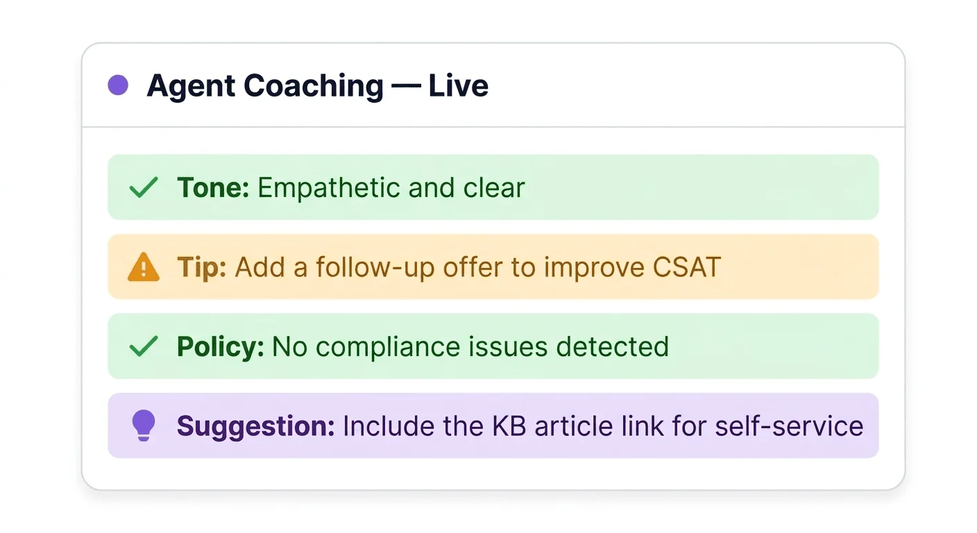 Helpdesk Assist real-time agent coaching prompts