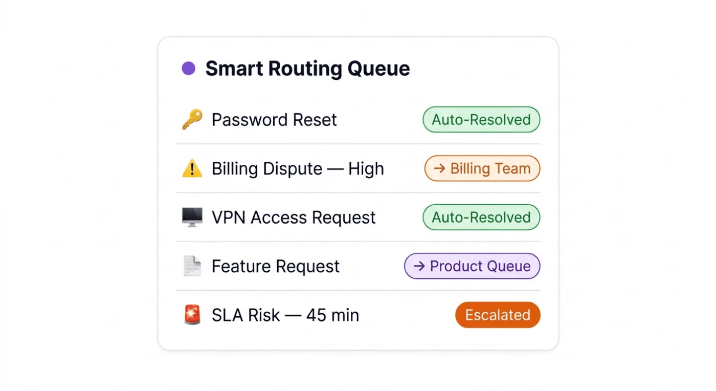 Helpdesk Assist smart ticket routing and triage dashboard