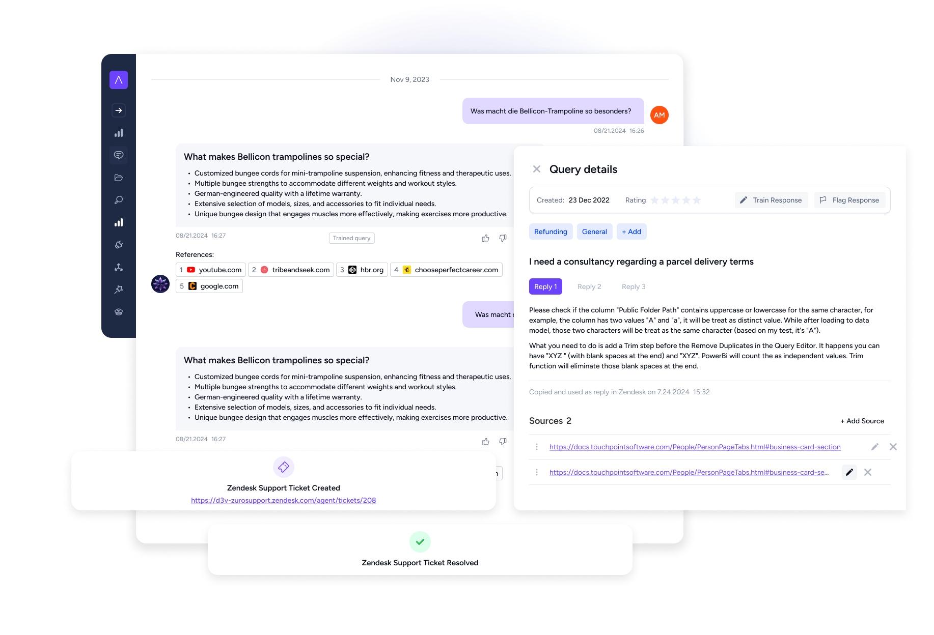 Auralis AI-enhanced ticket management view